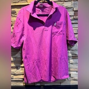 johnnie-O Purple Polo Shirt Casual Cotton Blend